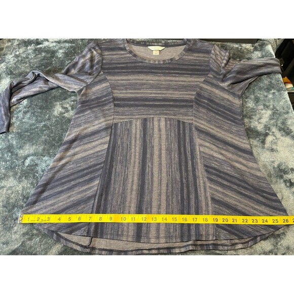 Christopher & Banks Blue & White Striped 3/4 Sleeve Top P/XL - Picture 6 of 11